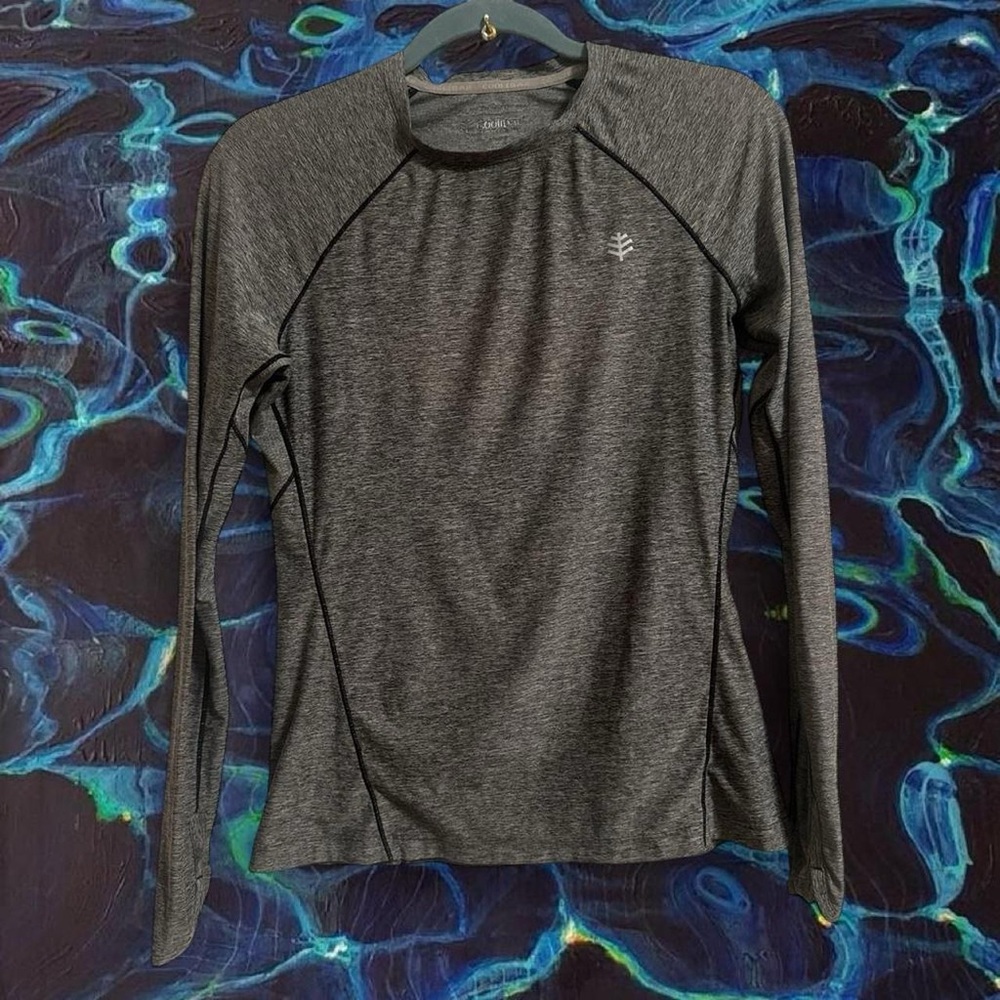 Coolibar Devi Long Sleeve Fitness Tee UPF 50+ Gray XS